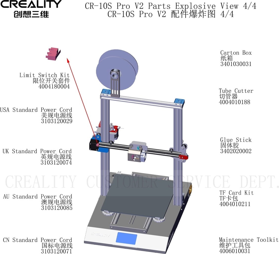 Pièces détachées pour Creality CR-10S Pro V2
