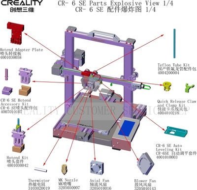 Reservedeler til Creality CR-6 SE