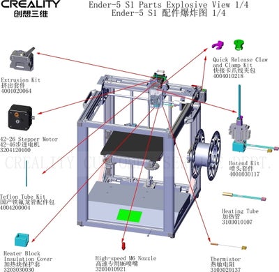 Reservedeler til Creality Ender 5 S1