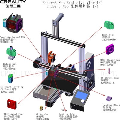 Reservedeler til Creality Ender 3 Neo