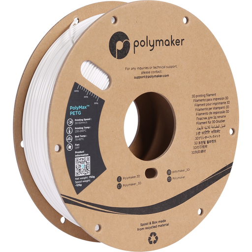 Polymaker PolyMax PETG Blanc - 2,85 mm