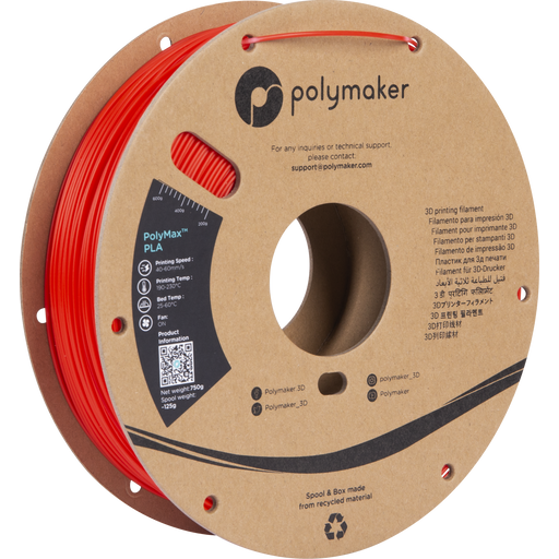 Polymaker PolyMax PLA Червено - 1,75 mm