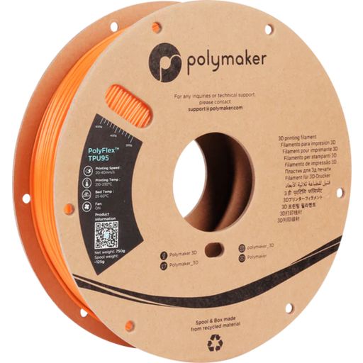Polymaker PolyFlex TPU95 oranssi - 1,75 mm