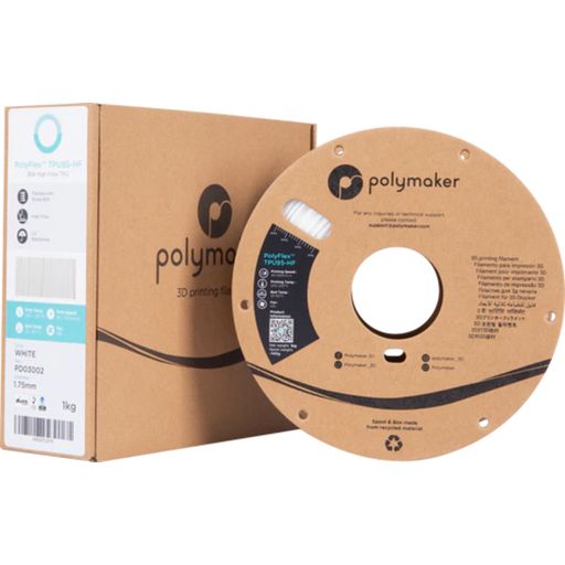 Polymaker PolyFlex TPU95-HF Бяло - 1,75 mm