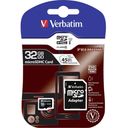 Verbatim microSD avec Adaptateur (classe 10) - 32 GB