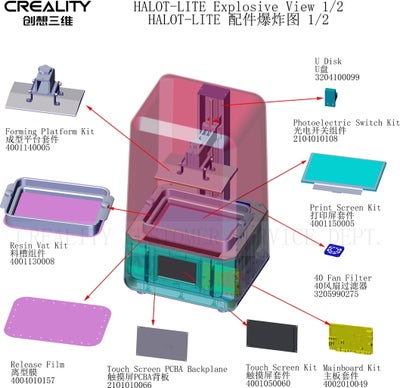 Reservedeler til Creality Halot-Lite