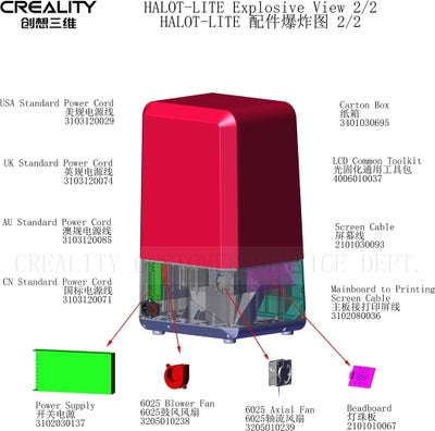 Reservedeler til Creality Halot-Lite