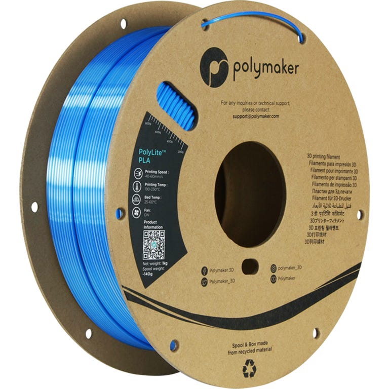 Polymaker PolyLite Dual Silk PLA Beluga Silver-Blue - 3DJake International