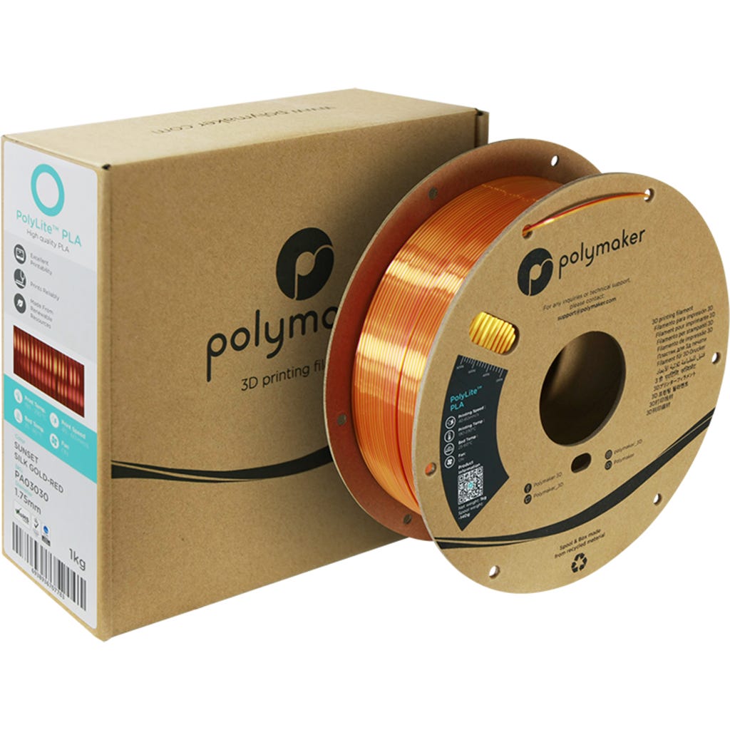 Polymaker PolyLite Dual Silk PLA Sunset Gold-Red - 3DJake International