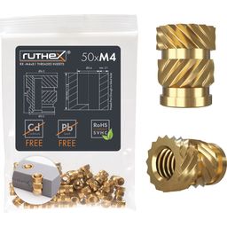 ruthex Threaded Inserts M4 (50 pieces)
