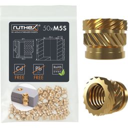 ruthex Threaded Inserts M5S (50 pieces)