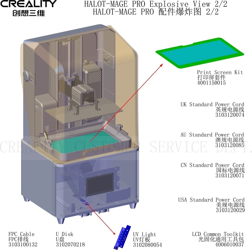 Spare Parts for Creality Halot Mage Pro