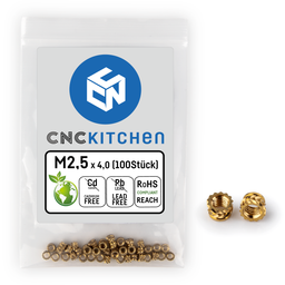 CNC Kitchen Threaded Inserts M2.5 Standard - M2.5 x 4.0