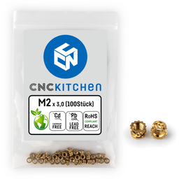 CNC Kitchen Schroefdraadinserts M2 Standaard - M2x3,0