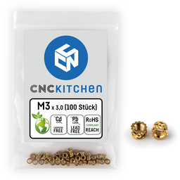 CNC Kitchen Threaded Inserts M3 Short - M3 x 3.0