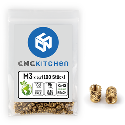 CNC Kitchen Inserts Filetés M3 Standard - M3x5,7