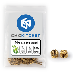CNC Kitchen M4 Rövid menetbetét - M4x4,0