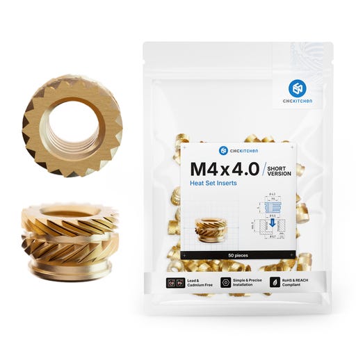 CNC Kitchen Threaded Inserts M4 Short - 3DJake International