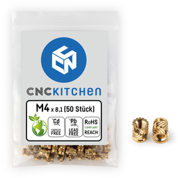 CNC Kitchen Schroefdraadinserts M4 Standaard - M4x8,1