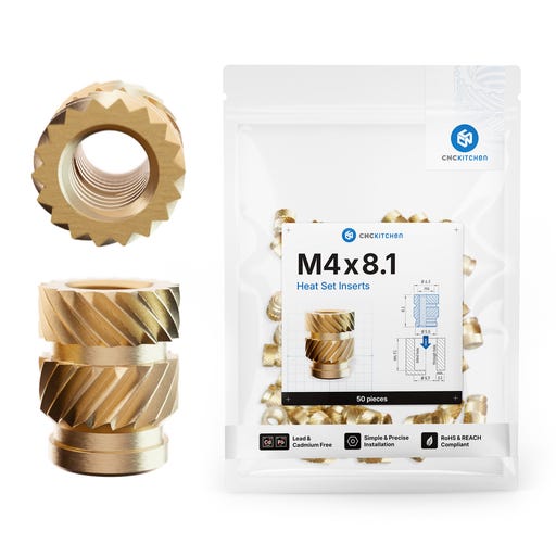 CNC Kitchen Threaded Inserts M4 Standard - 3DJake International