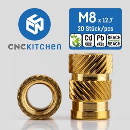 CNC Kitchen Threaded Inserts M8 Standard - M8 x 12.7