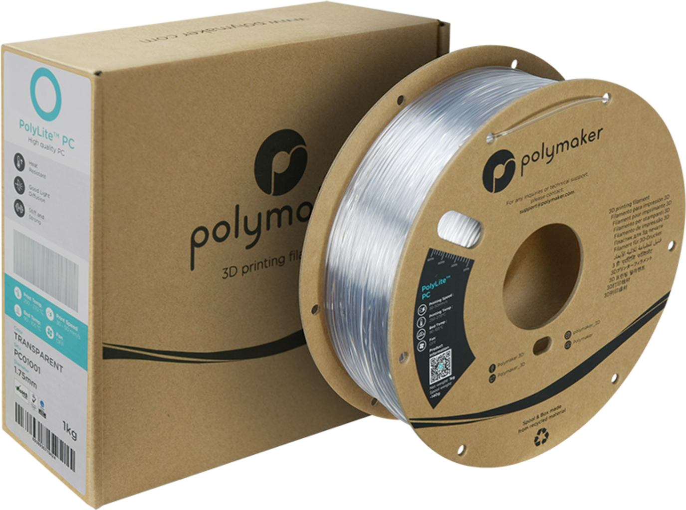 Polymaker PolyLite PC Transparent - 1,75 mm / 1000 g