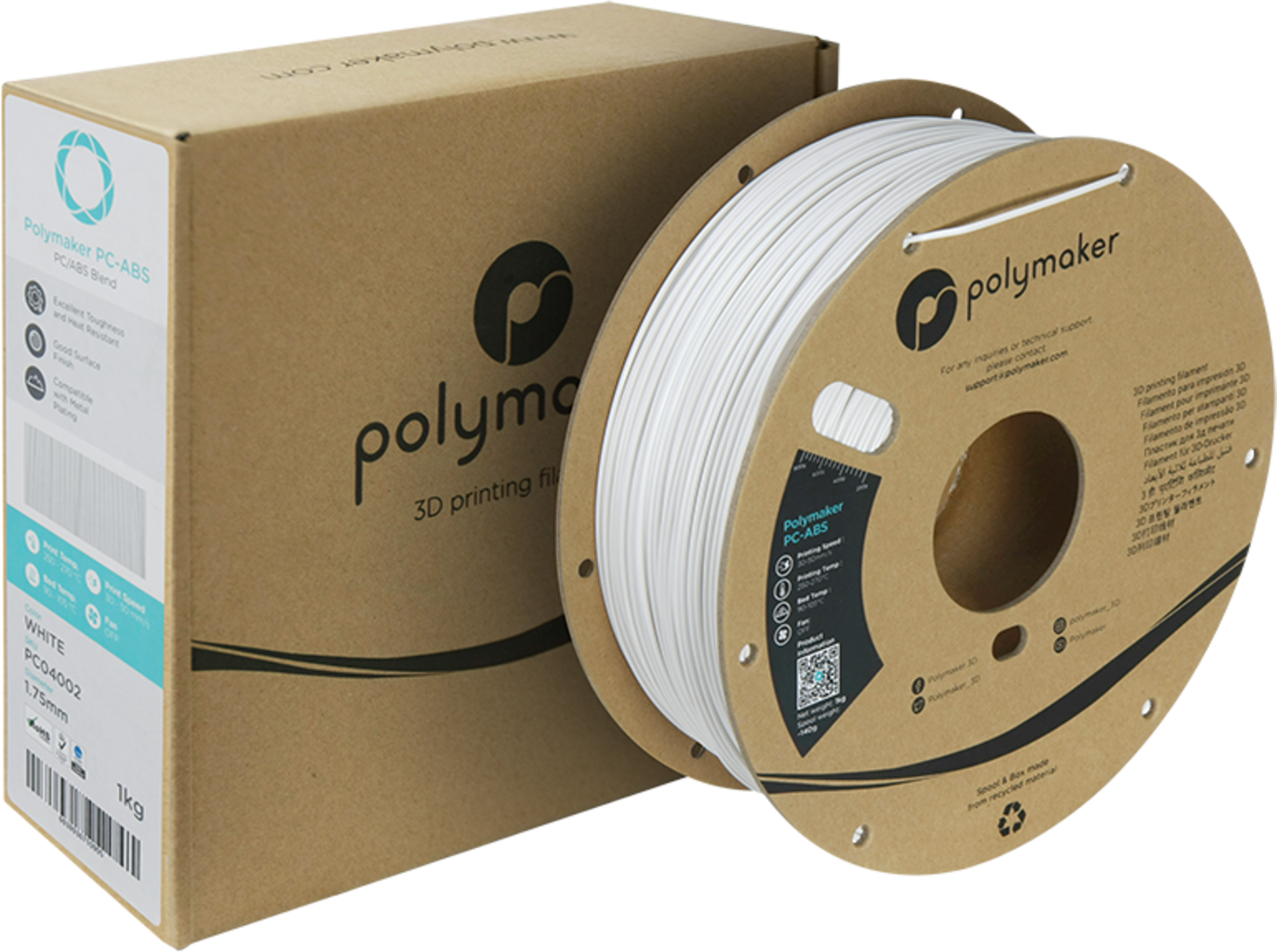 Polymaker PC-ABS Hvit - 1,75 mm