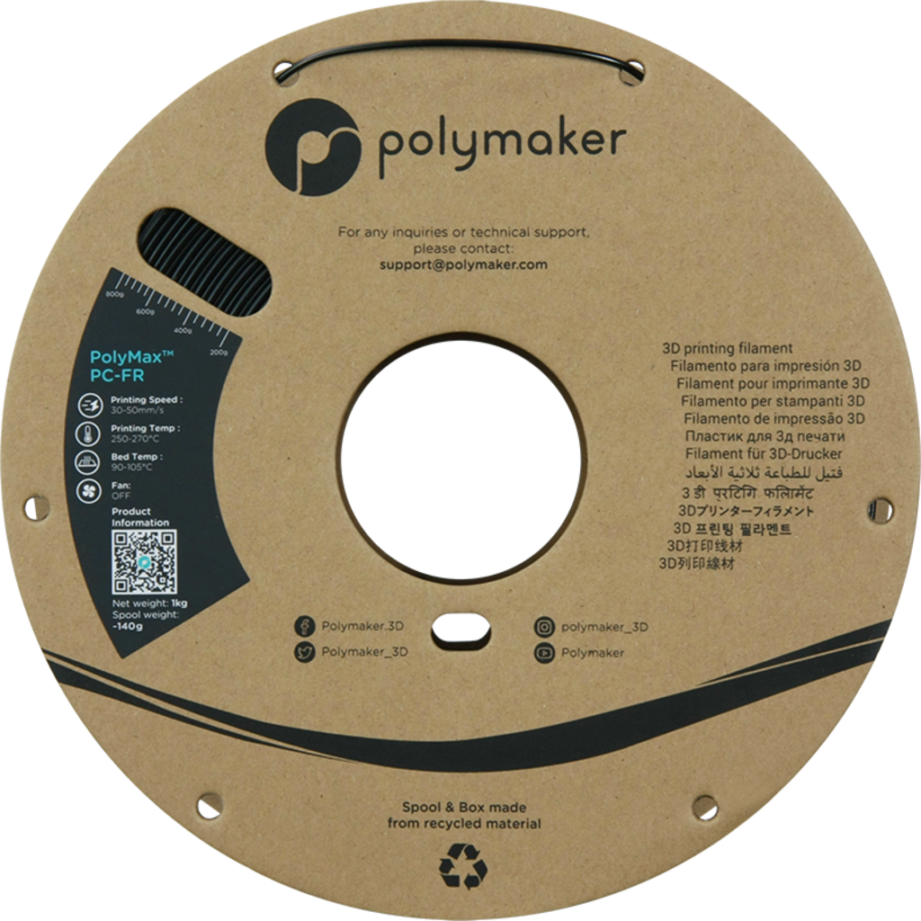 Polymaker PolyMax PC-FR Black - 2,85 mm