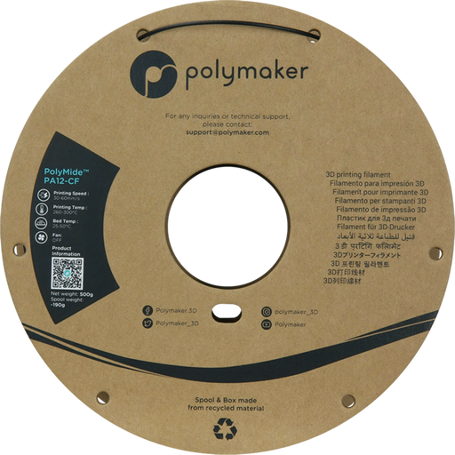 Polymaker Polymide PA12-CF Svart - 1,75 mm / 500 g