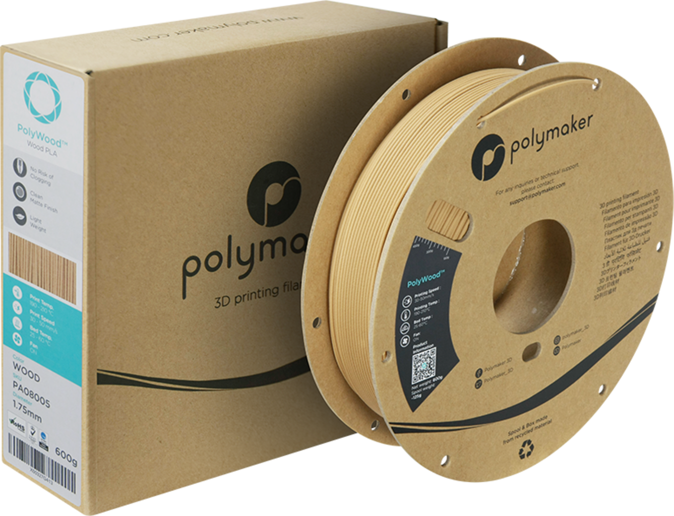 Polymaker PolyWood - 1,75 mm / 600 g