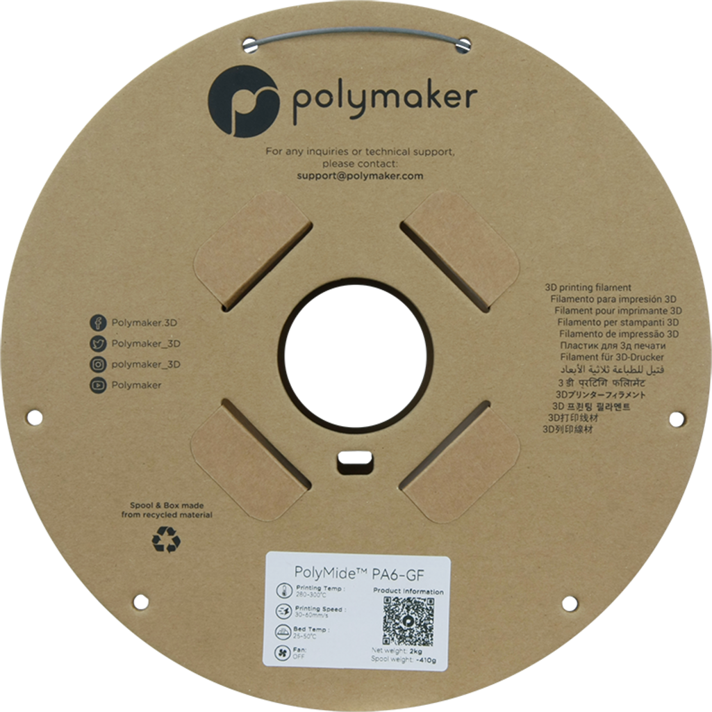 Polymaker PolyMide PA6-GF Grey - 1.75 mm / 2000 g