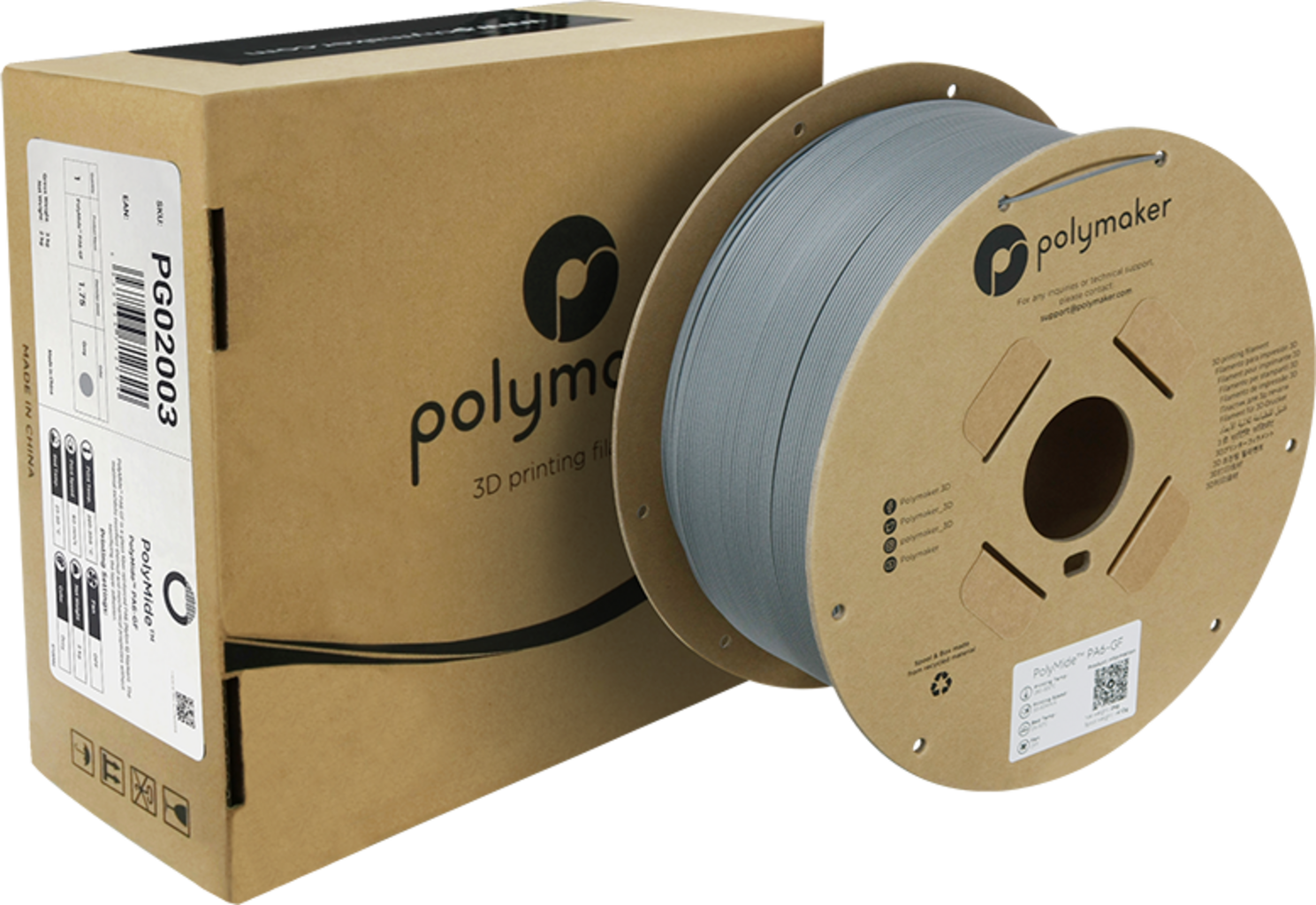 Polymaker PolyMide PA6-GF Grey - 1.75 mm / 2000 g