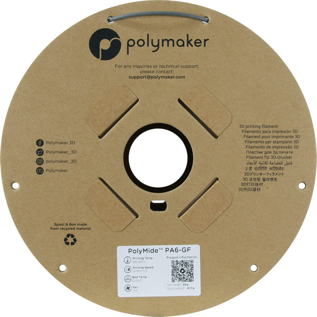 Polymaker PolyMide PA6-GF Grey - 2.85 mm / 2000 g