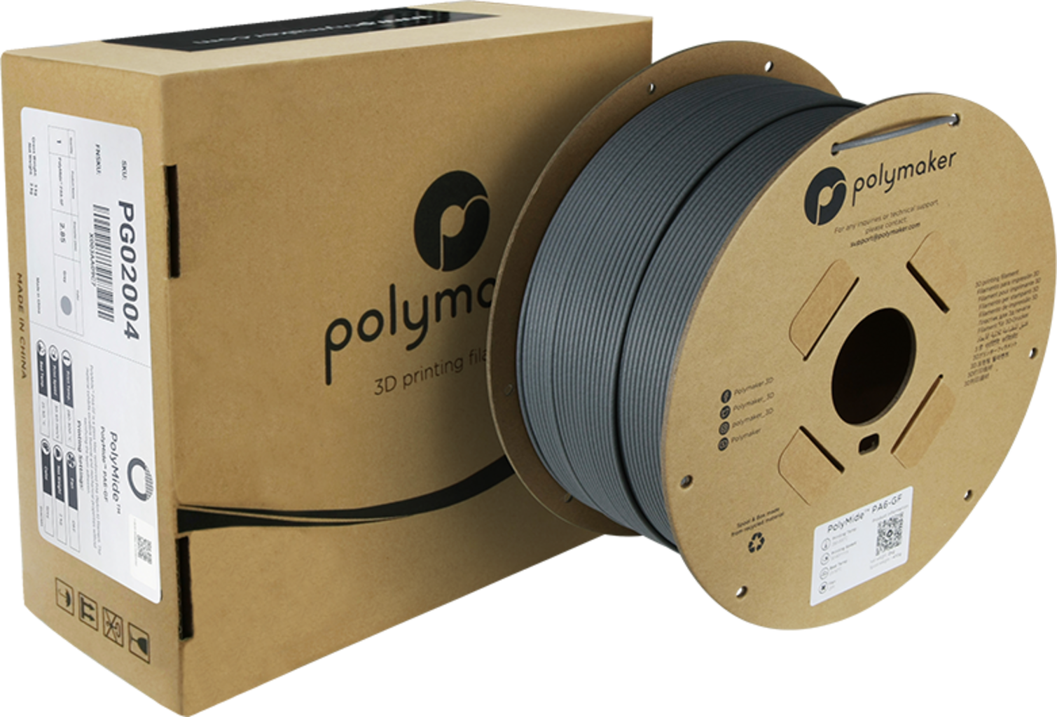 Polymaker PolyMide PA6-GF Grey - 2.85 mm / 2000 g