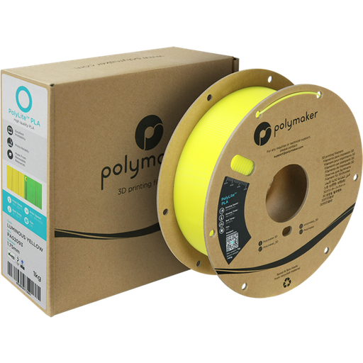 Polymaker PolyLite Luminous PLA Yellow - 3DJake UK