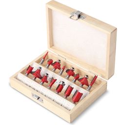 Set glodalica od 6,35 mm za obradu drva od 15 komada - 1 set