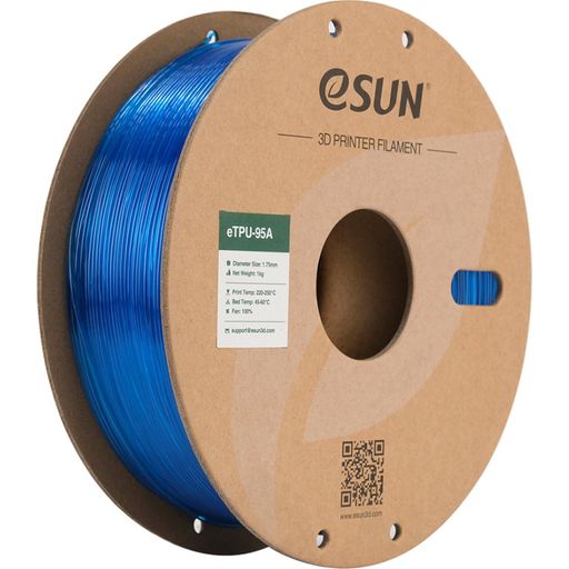 eSUN eTPU-95A Transparent Blue - 1,75 mm / 1000 g