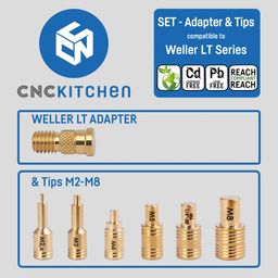 CNC Kitchen Soldering Tips + Weller LT Adapter - 1 set