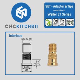 CNC Kitchen Soldering Tips + TS100 Adapter - 1 set