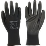 Silverline Black PU Work Gloves