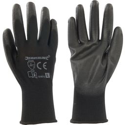 Silverline Black PU Work Gloves - L