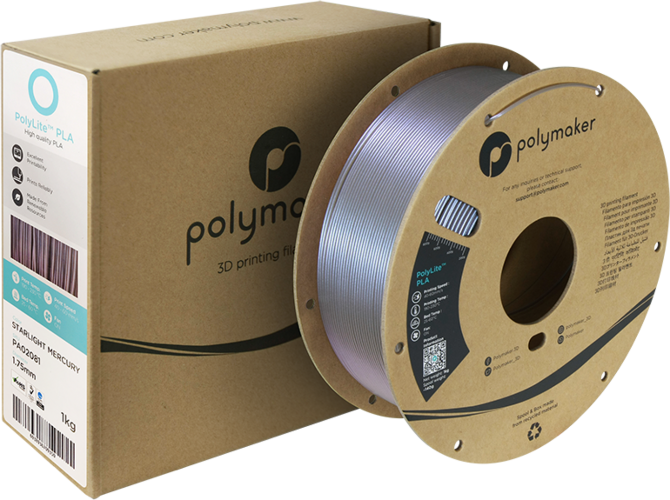 Polymaker PolyLite PLA Starlight Mercury