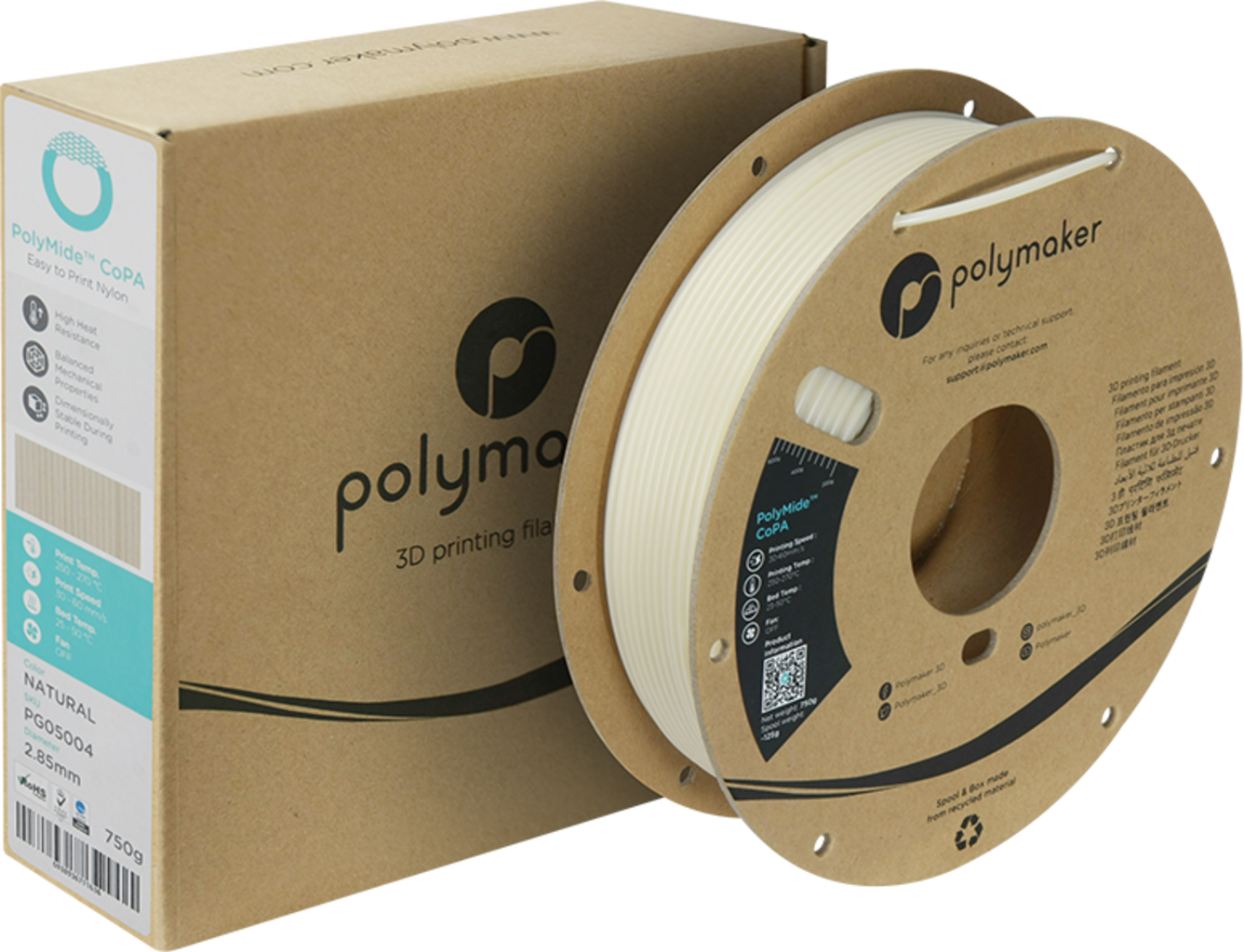 Polymaker Nylon CoPA 6/6-6 Clear - 2.85 mm / 750 g