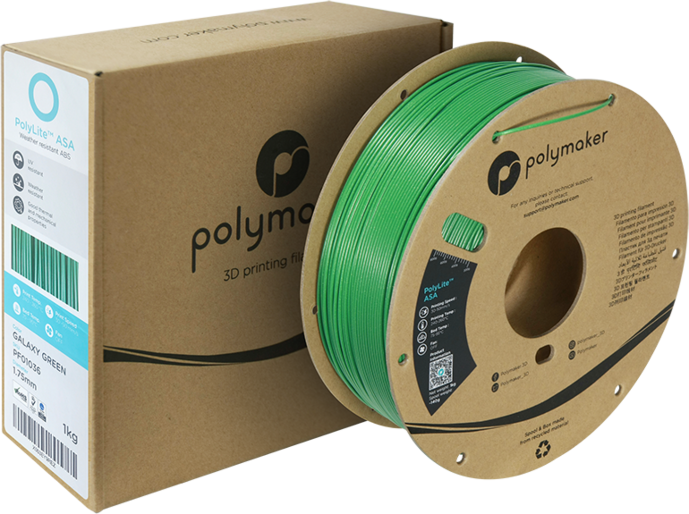 Polymaker PolyLite ASA Galaxy Green - 1,75 mm / 1000 g