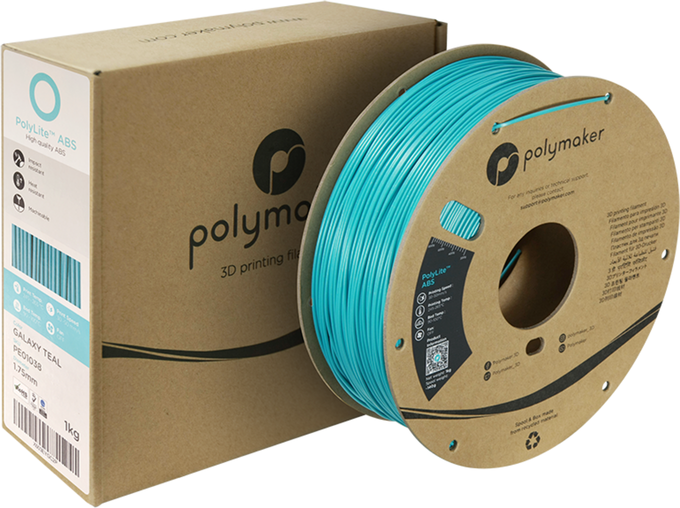 Polymaker PolyLite ABS Galaxy Teal - 1,75 mm / 1000 g