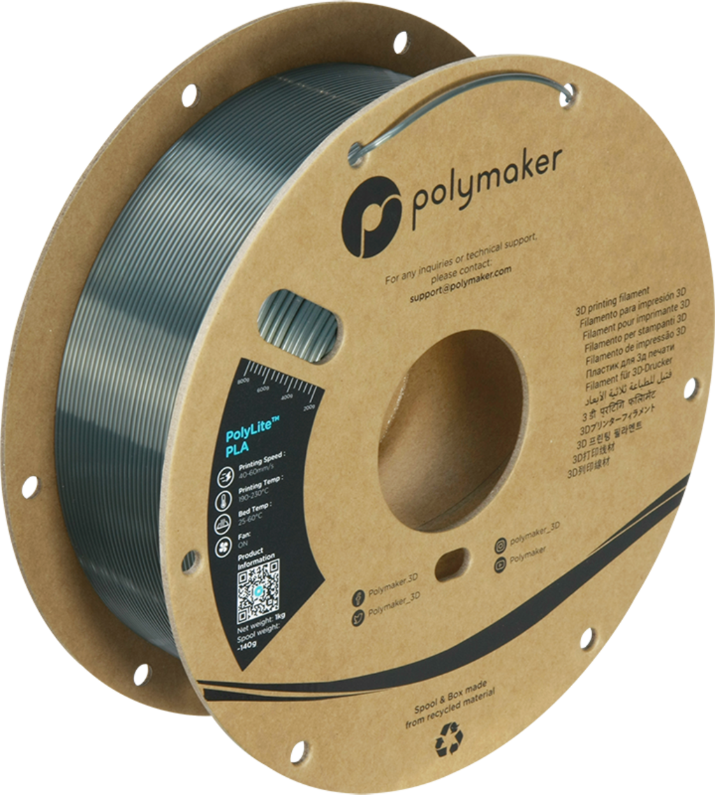 Polymaker PolyLite PLA Silk Gunmetal Grey - 3DJake Switzerland