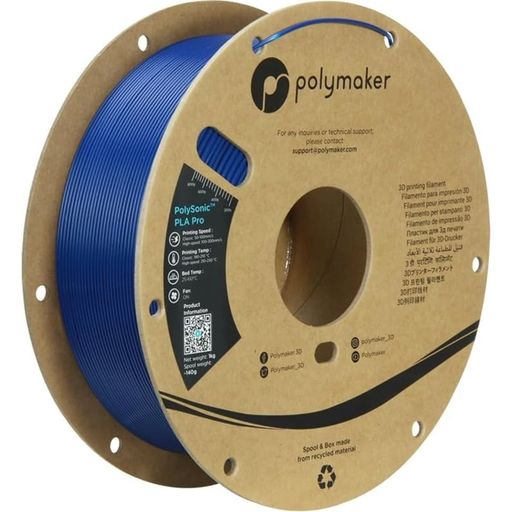 Polymaker PolySonic PLA Pro Blue - 3DJake Italia