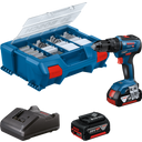 Bosch GSB 18V-55 Cordless Impact Drill - 2 x 4.0Ah incl. accessories