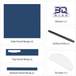 Panda Fur Faux Leather Protective Wrap for the Bambu Lab X1C - Blue