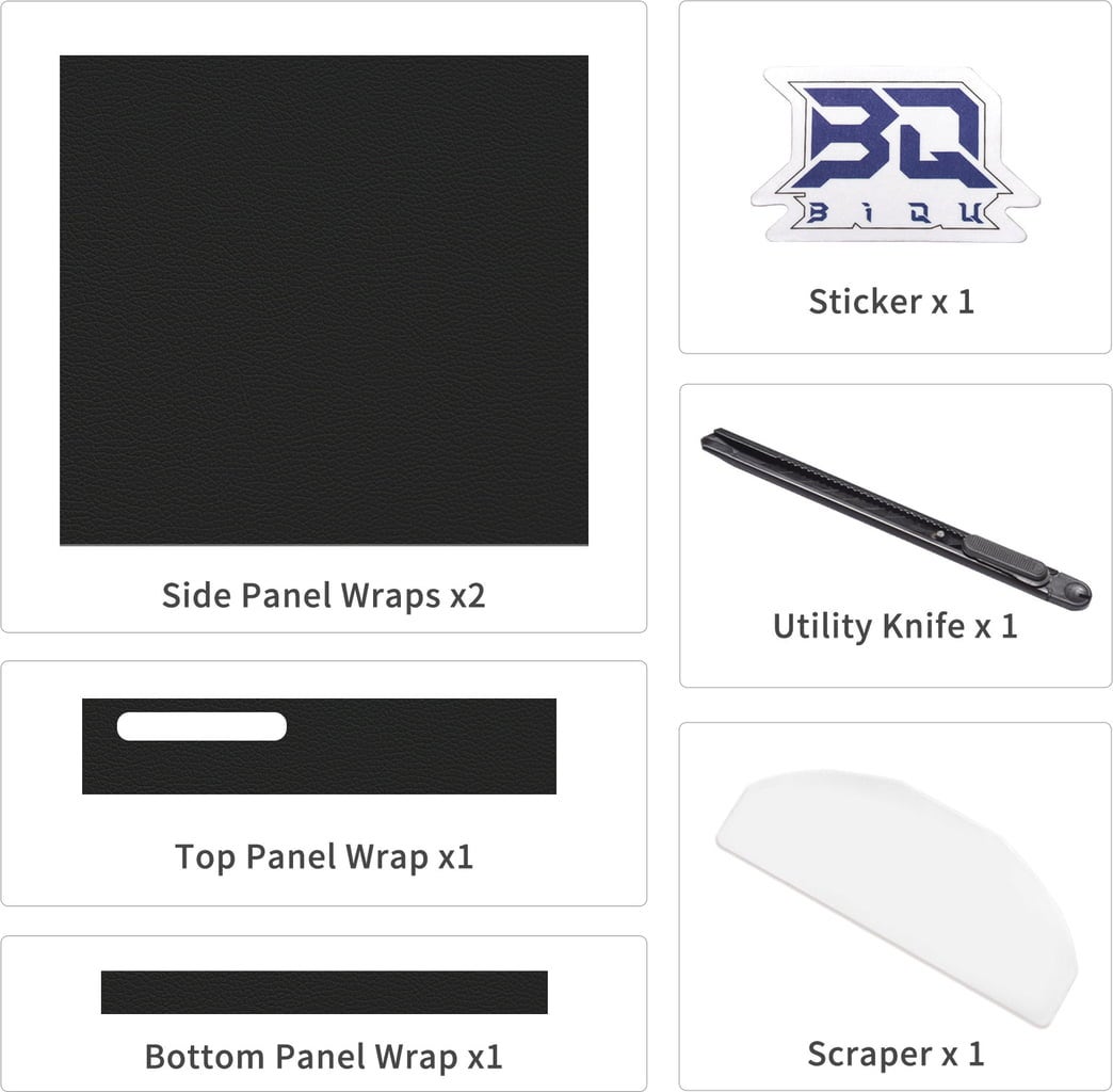 Panda Fur Faux Leather Protective Wrap for the Bambu Lab P1S - Black